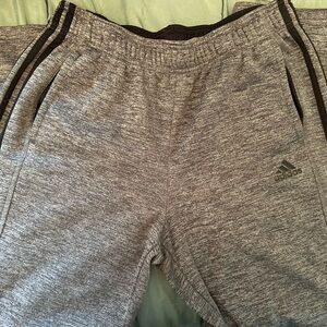 Adidas Climawarm Athletic Pants Gray with Black pinstripe, Sz L